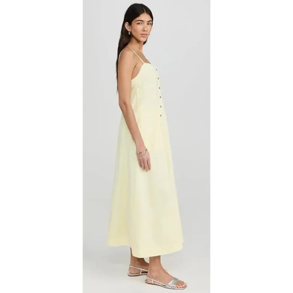 FREE PEOPLE WOMENS SIZE LARGE JUST JILL MAXI DRESS YELLOW BOHO NEW - Picture 3 of 13
